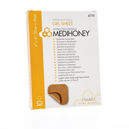 Medihoney Gelverband Anti bact. Honing 10x10cm 10