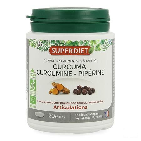 Super Diet Curcuma Curcumine erine Capsule 120  -  Superdiet Laboratoires