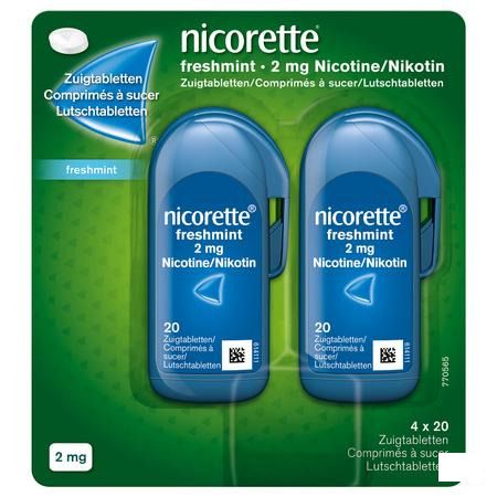 Nicorette Freshmint Zuigtabletten 80x2 mg