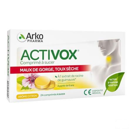 Activox Adouccissant Gorge Miel Citron Pastille 24  -  Arkopharma