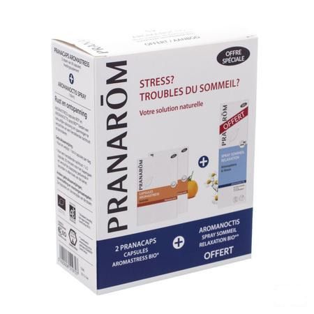 Aromanoctis Spray Sommeil 100ml+Aromastress 2X30  -  Pranarom
