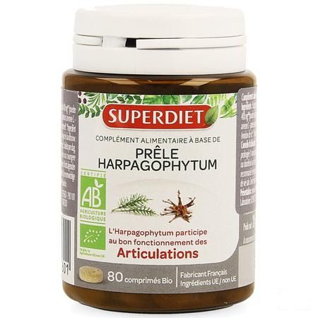 Super Diet Paardestaart-duivelsklauw Bio Tabletten 80  -  Superdiet Laboratoires