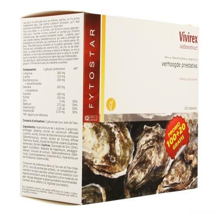 Fytostar Vivirex Extrait Huitres Maxi Capsule 120  -  Ocebio