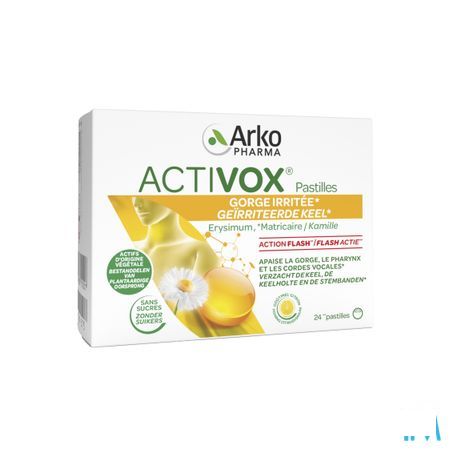 Activox Adouccissant Gorge Miel Citron Pastille 24  -  Arkopharma