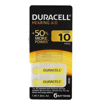 Duracell Easytab Hoorbatterij Da10 6 Geel