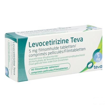 Levocetirizine Teva 5 mg Filmomhulde Tabletten 40 X 5 mg 