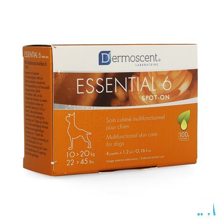 Essential 6 Spot-on Hond 10-20kg et 4x1,2 ml 