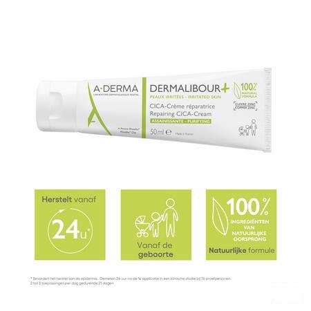 Aderma Dermalibour + Creme Reparatrice Tube 50 ml  -  Aderma