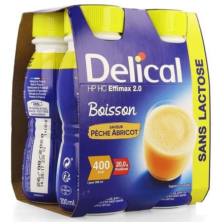 Delical Effimax 2.0 Perzik Abrikoos 4x200 ml  -  Bs Nutrition