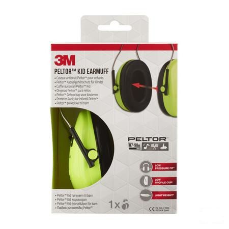 Peltor Hearing Protector Kid Neon Green 1  -  3M