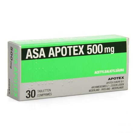 Asa Apotex 500 mg Comprimes 30 X 500 mg