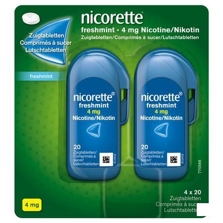 Nicorette Freshmint Zuigtabletten 80x4 mg