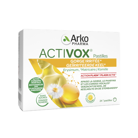 Activox Adouccissant Gorge Miel Citron Pastille 24  -  Arkopharma