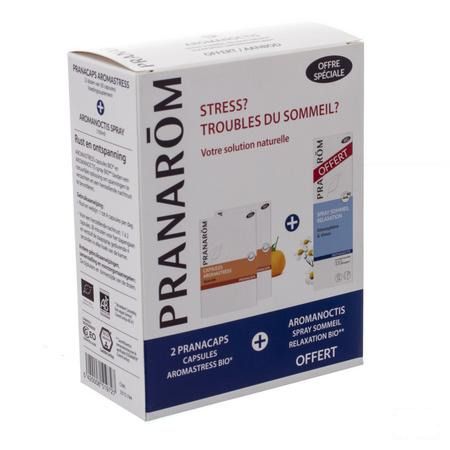 Aromanoctis Spray Sommeil 100ml+Aromastress 2X30  -  Pranarom