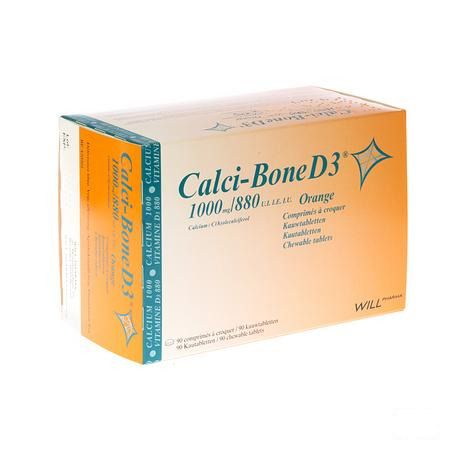 Calci Bone D3 Comprimes A Croquer 90  -  Will Pharma