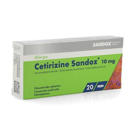 Cetirizine Sandoz Comprimes 20 X 10 mg 