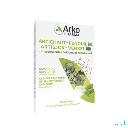 Arkofluide Artichaut Fenouil Bio Ampoule 20  -  Arkopharma