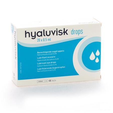 Hyaluvisk Drops Kunsttranen Hond-kat 20x0,5 ml  -  Ecuphar