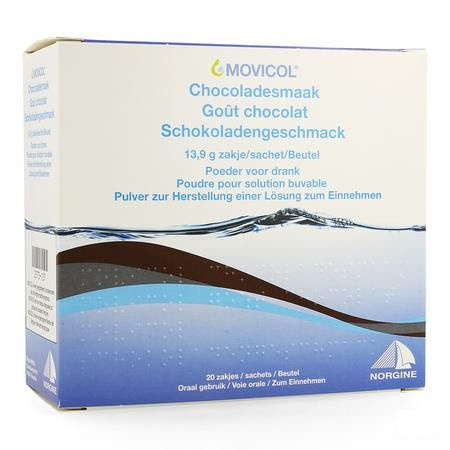 Movicol Chocolade Smaak Zakjes 20 X 13,7g 