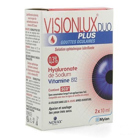 Visionlux Plus Oogdruppels Duo Fl 2 X 10 ml