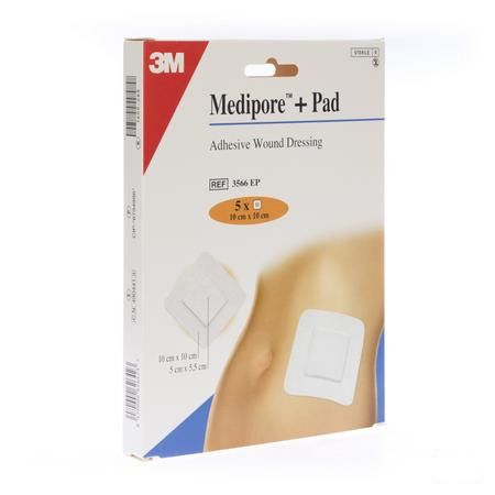 Medipore + Pad 3m 10x10,0cm 5 3566p  -  3M