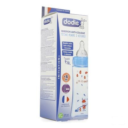 Dodie Zuigfles Initiatie+ Blauw Brandweerman 330 ml