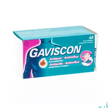 Gaviscon Antizuur-antireflux kauwtabletten 48