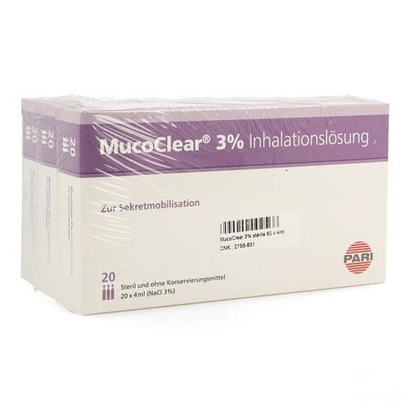 Mucoclear 3% Nacl Ampullen 60x4 ml  -  Henrotech