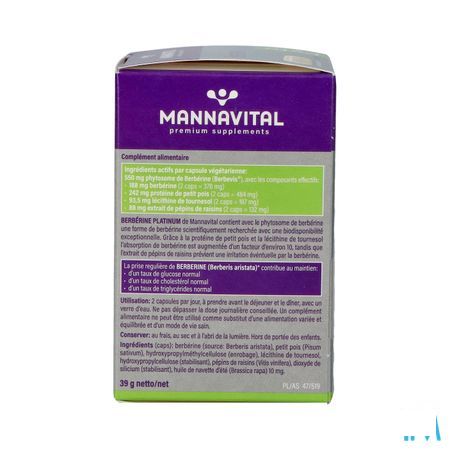 Mannavital Berberine Platinum V caps 60  -  Mannavita