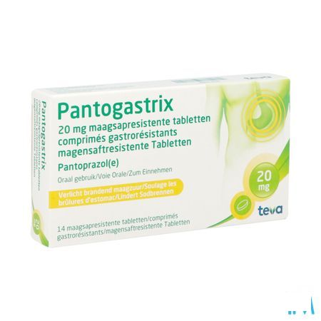 Pantogastrix Teva 20 mg Maagsapresist Tabletten 14x20 mg 