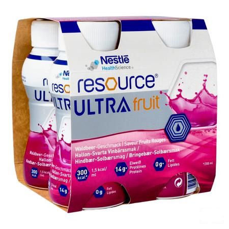 Resource Ultra Fruit Rode Vruchtensmaak 4X200 ml