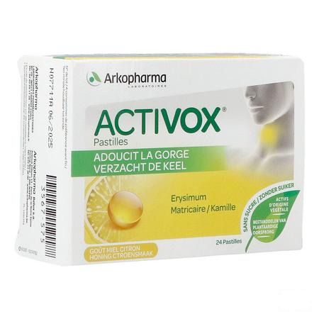 Activox Adouccissant Gorge Miel Citron Pastille 24  -  Arkopharma