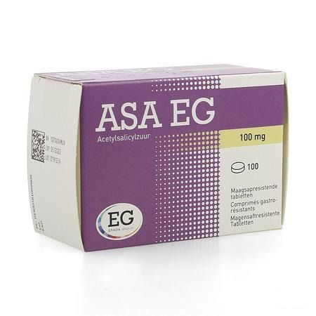 Asa Eg 100 mg Maagsapresist. Comp 100 X 100 mg Blist  -  EG