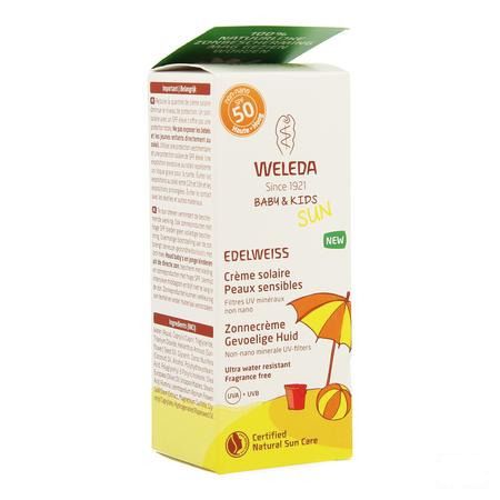 Weleda Edelweiss Zonnecreme Gevoel.huid Ip50 + 50 ml  -  Weleda