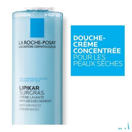 Lipikar Surgras Douche Creme Conc.A-dessech.400 ml  -  La Roche-Posay